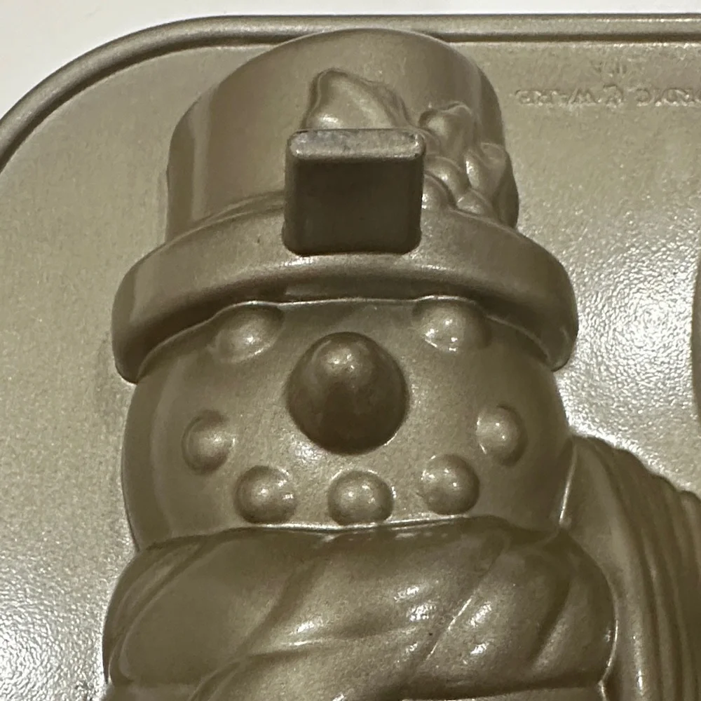Gold Nordic Ware Snowman Cake Pan
